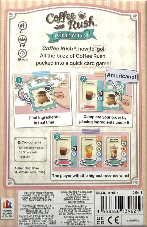 Coffee Rush: Grab & Go back of the box
