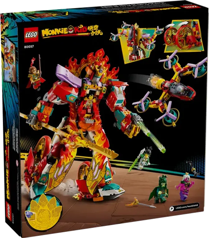 LEGO® Monkie Kid Nezha's vuurringmecha achterkant van de doos