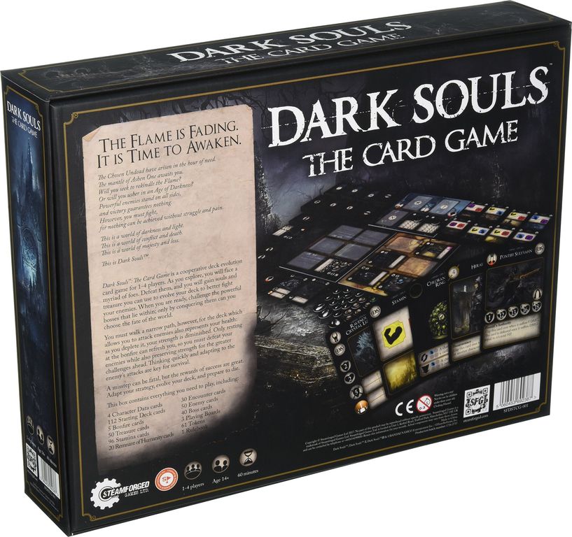 Dark Souls: The Card Game parte posterior de la caja