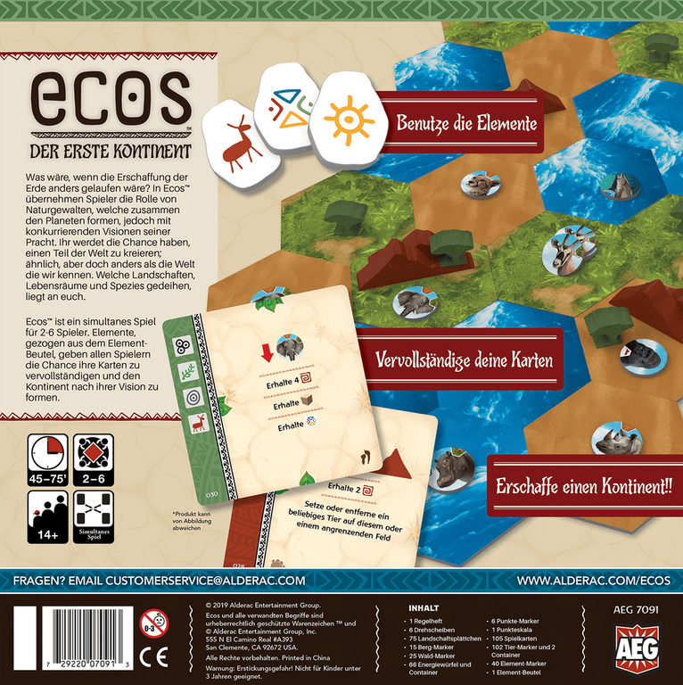 Ecos: First Continent parte posterior de la caja