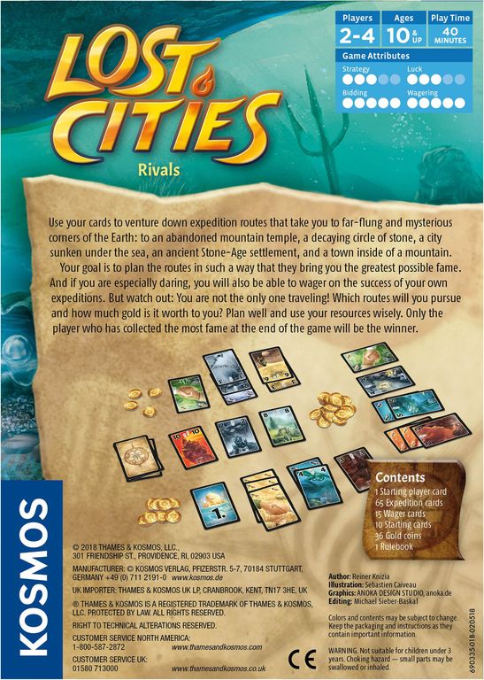 Lost Cities: Rivals back of the box