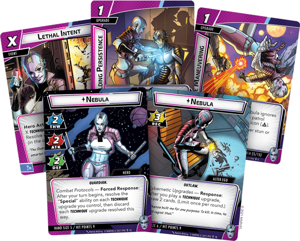 Marvel Champions: The Card Game – Nebula Hero Pack cards