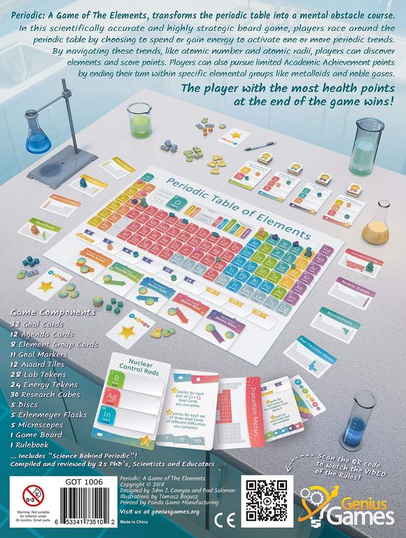 Periodic: el juego de los elementos parte posterior de la caja