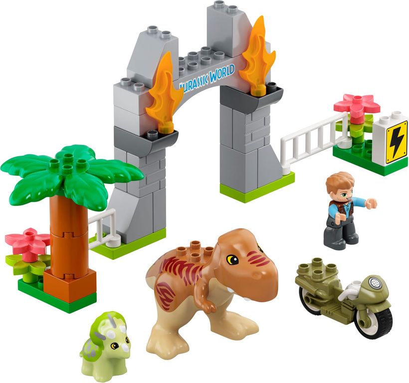 LEGO® DUPLO® T. rex and Triceratops Dinosaur Breakout components