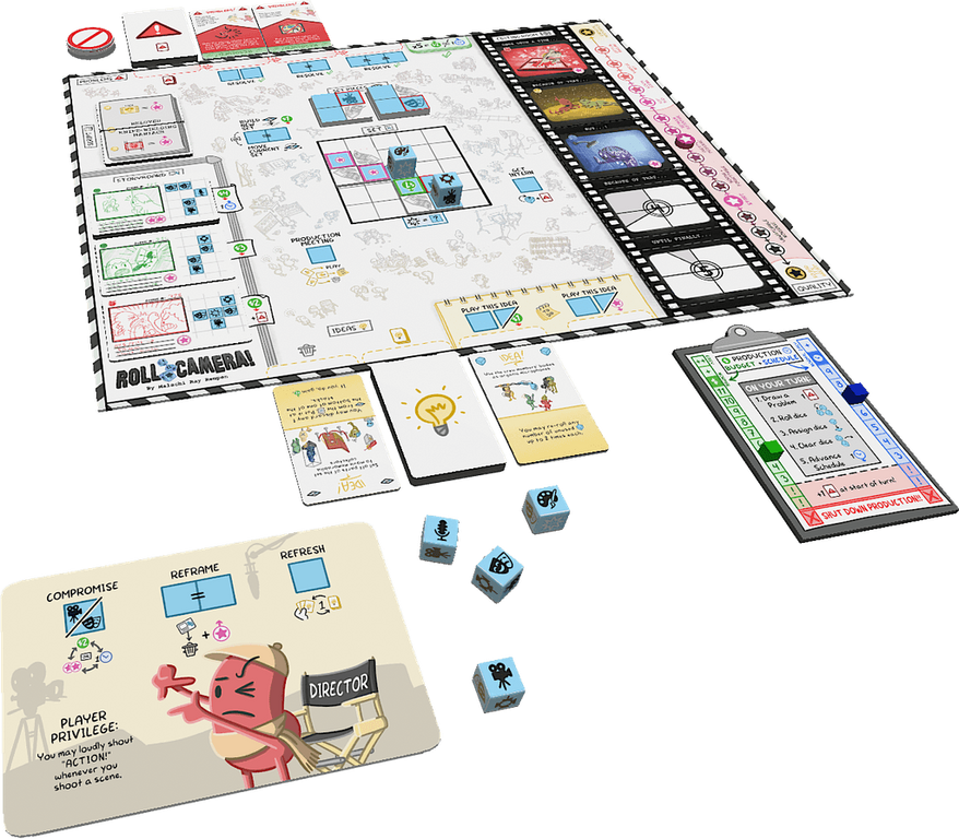 Roll Camera! The Filmmaking Board Game componenti