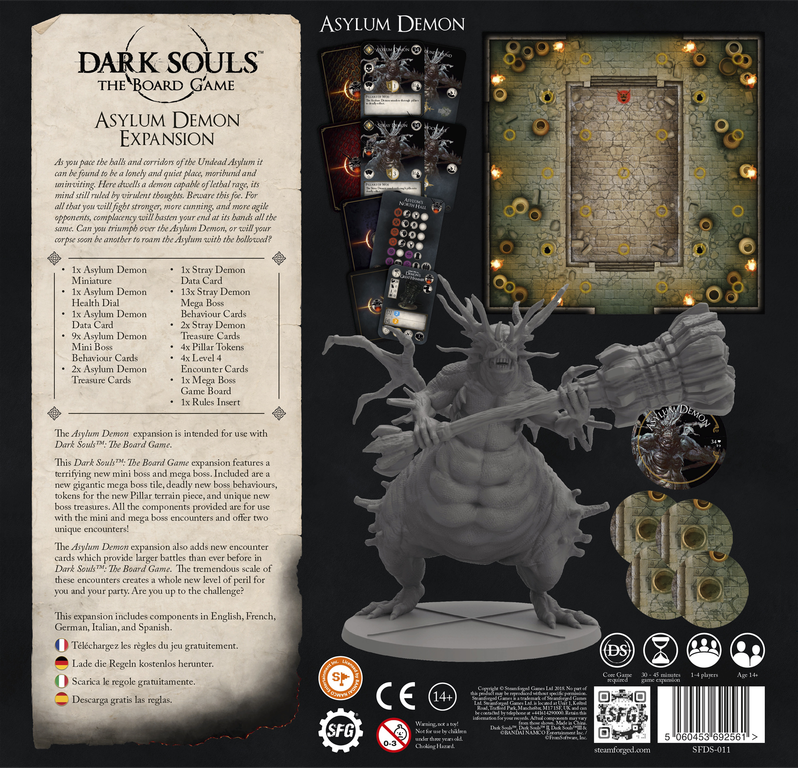 Dark Souls: The Board Game – Asylum Demon Boss Expansion back of the box