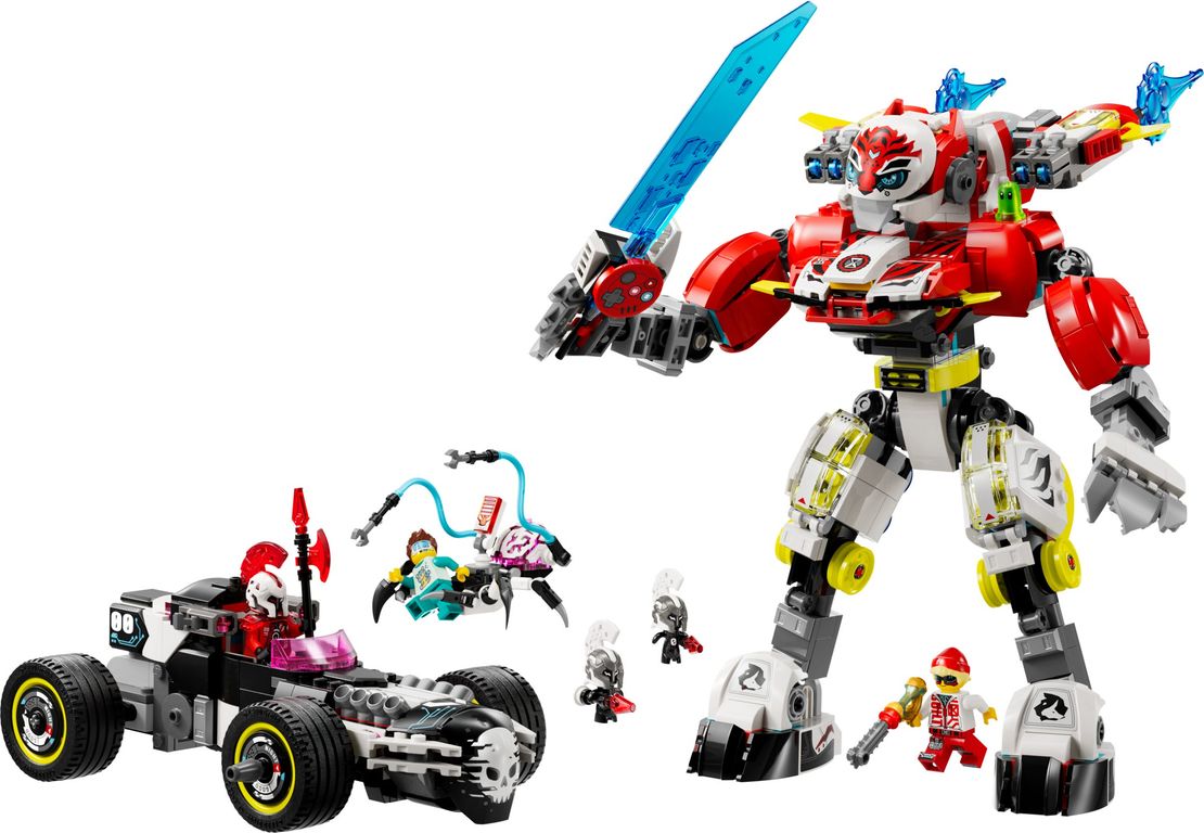 LEGO® DREAMZzz™ Mech tigre di Cooper e Bolide di Zero componenti