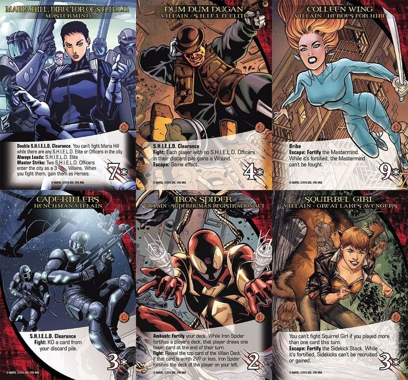 Legendary: Marvel Deck Building Game - Civil War kaarten