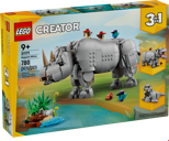 Wild Animals: Majestic Rhino with Birds