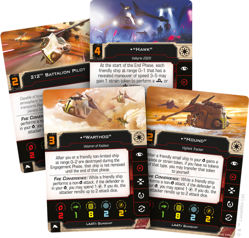 Star Wars: X-Wing (Second Edition) – LAAT/i Gunship Expansion Pack cards
