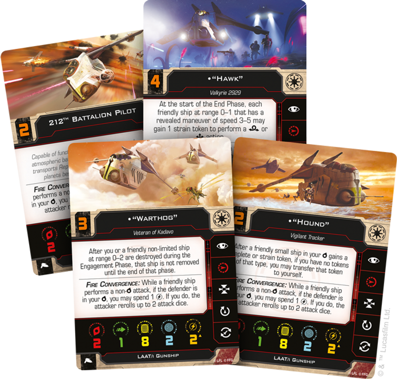 Star Wars: X-Wing (Second Edition) – LAAT/i Gunship Expansion Pack kaarten