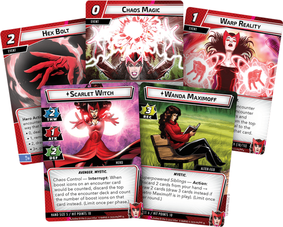 Marvel Champions: The Card Game – Scarlet Witch Hero Pack cartes