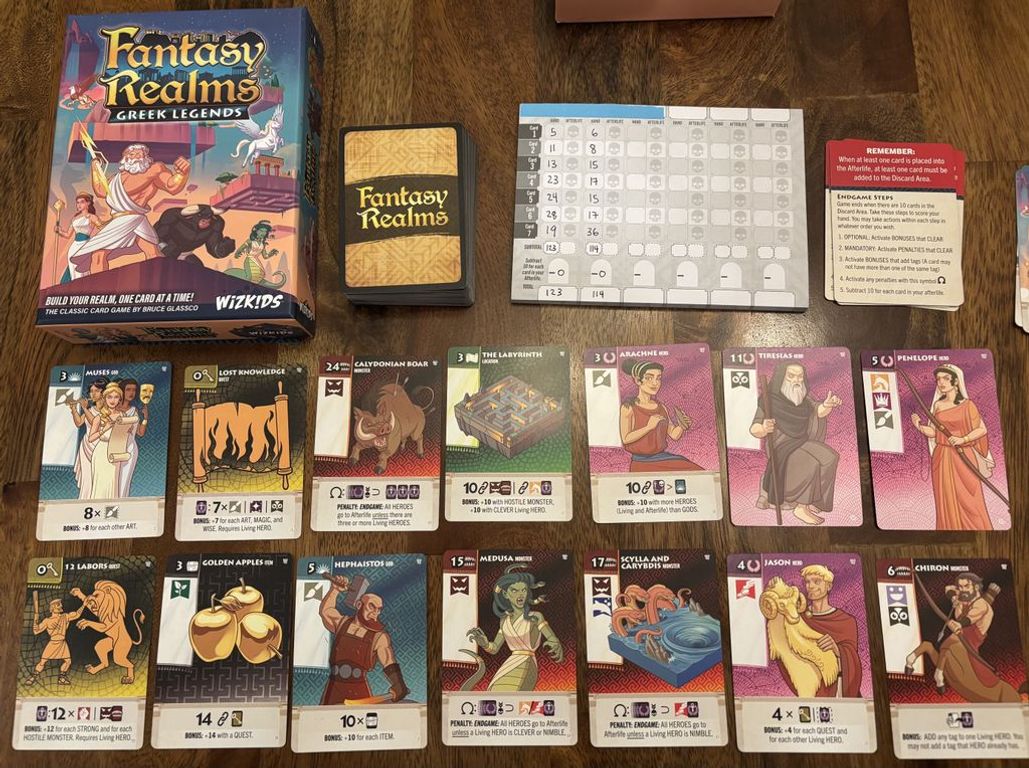 Fantasy Realms: Greek Legends components