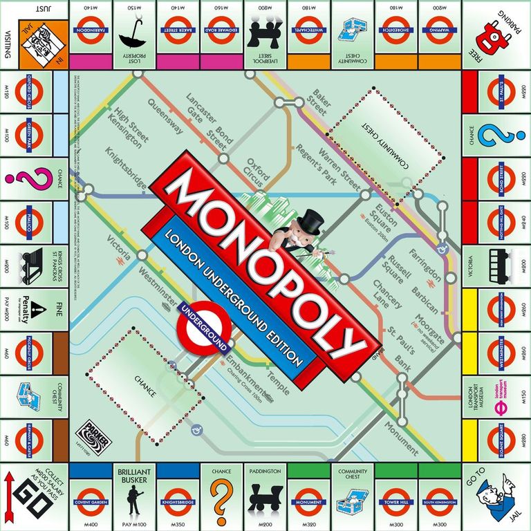 Monopoly: London Underground Edition game board