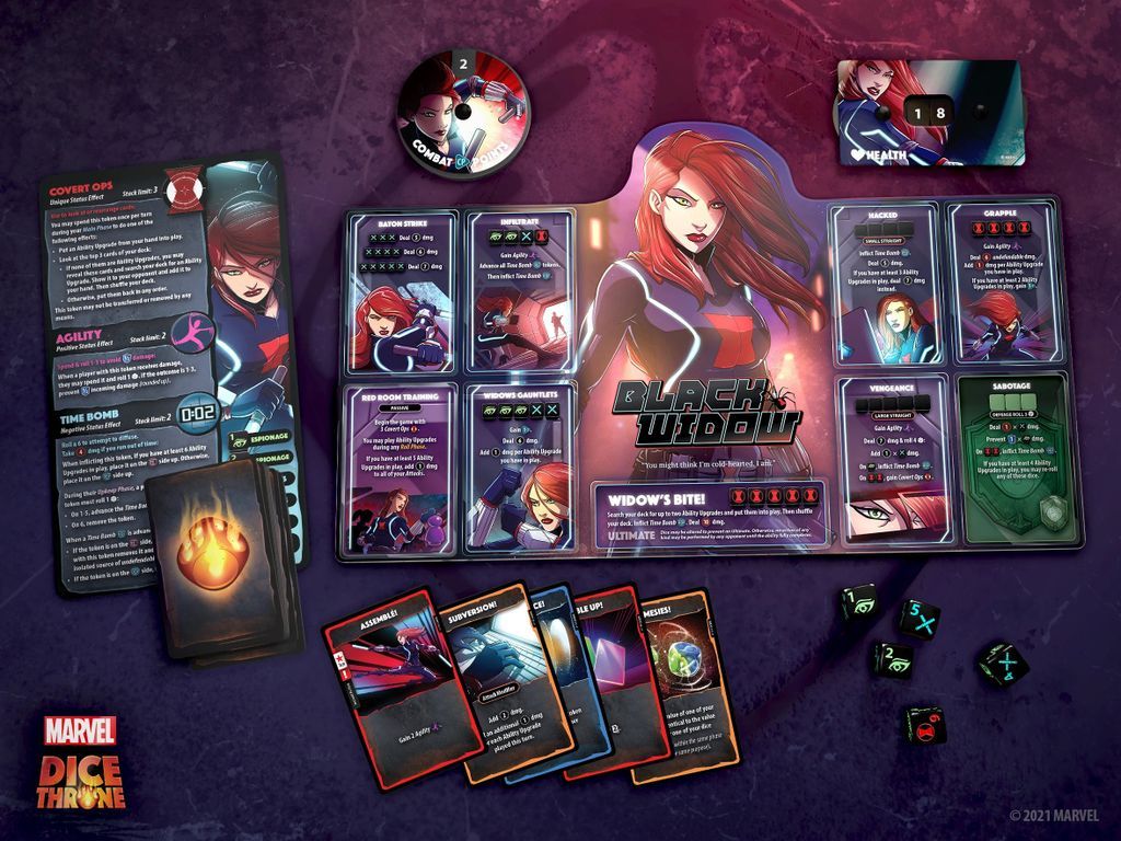 Marvel Dice Throne: Black Widow v. Doctor Strange partes