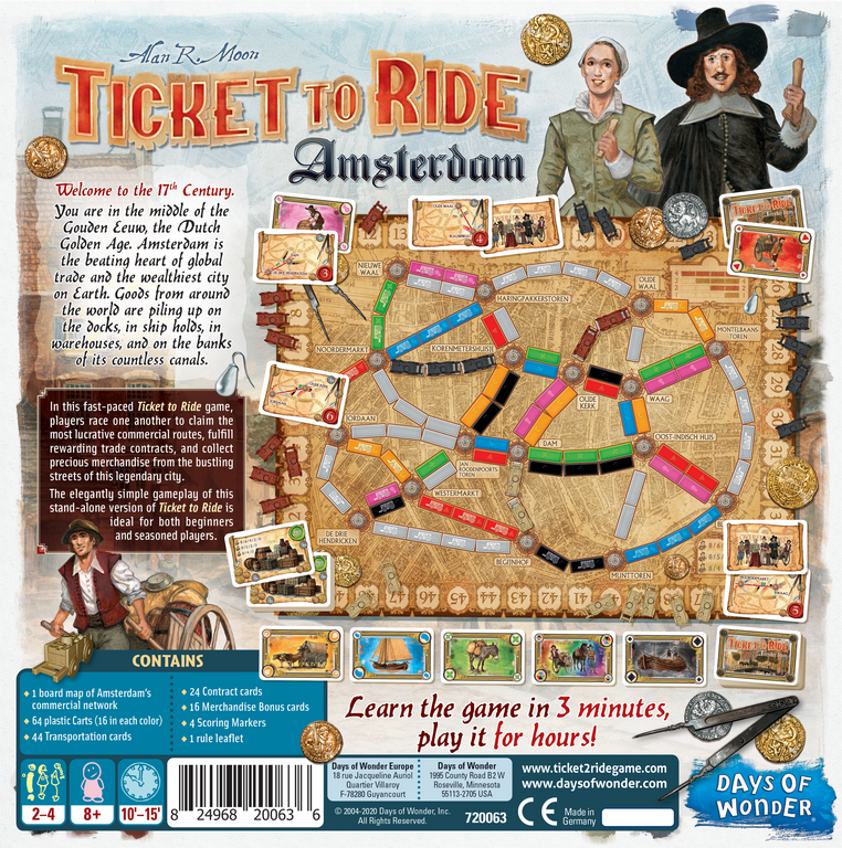 Ticket to Ride: Amsterdam back of the box