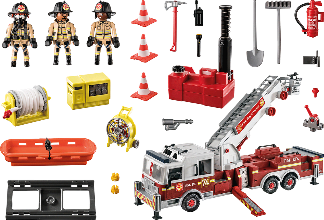 Playmobil® City Action Rescue Vehicles: Fire Engine with Tower Ladder components