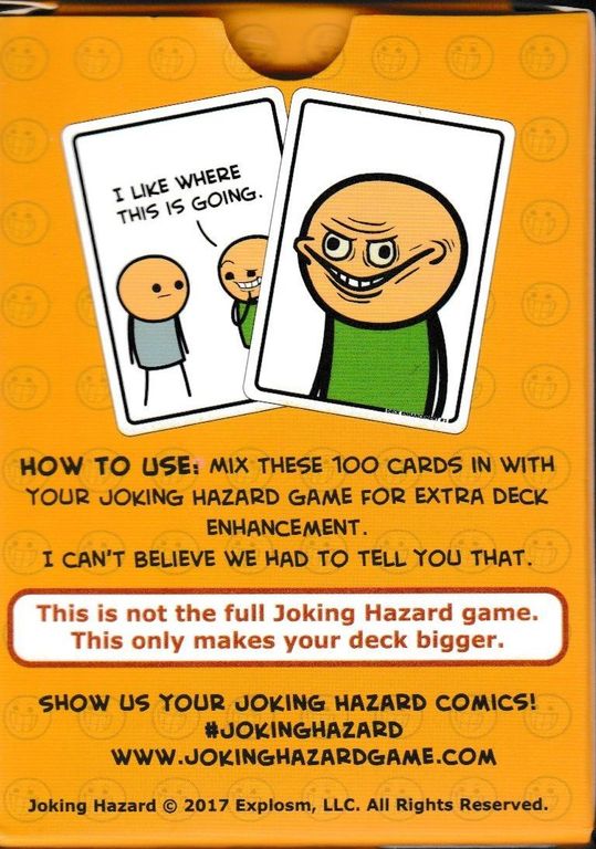 Joking Hazard: Deck Enhancement #1 parte posterior de la caja