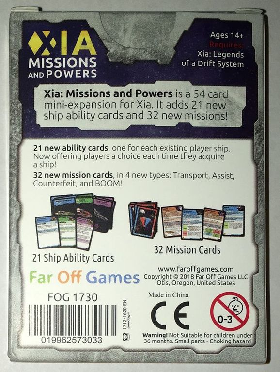 Xia: Missions and Powers back of the box