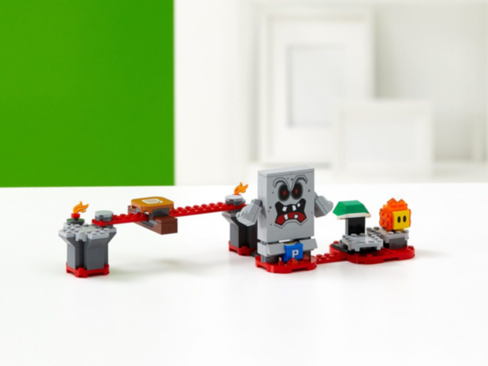 LEGO® Super Mario™ Whomp’s Lava Trouble Expansion Set components