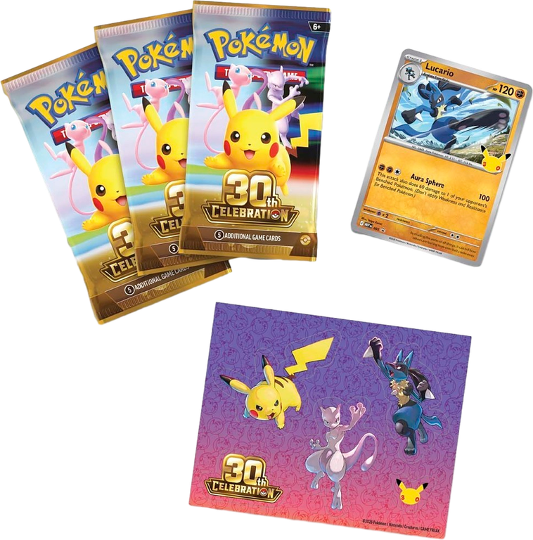 Pokémon: 30th Celebration - Tech Sticker Blister components