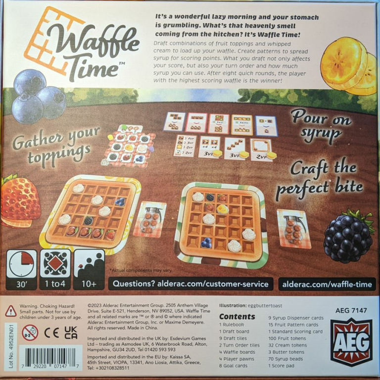 Waffle Time back of the box