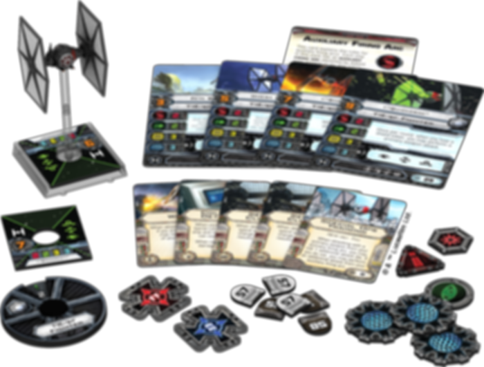 Star Wars: X-Wing Miniatures Game - Special Forces TIE Expansion Pack components