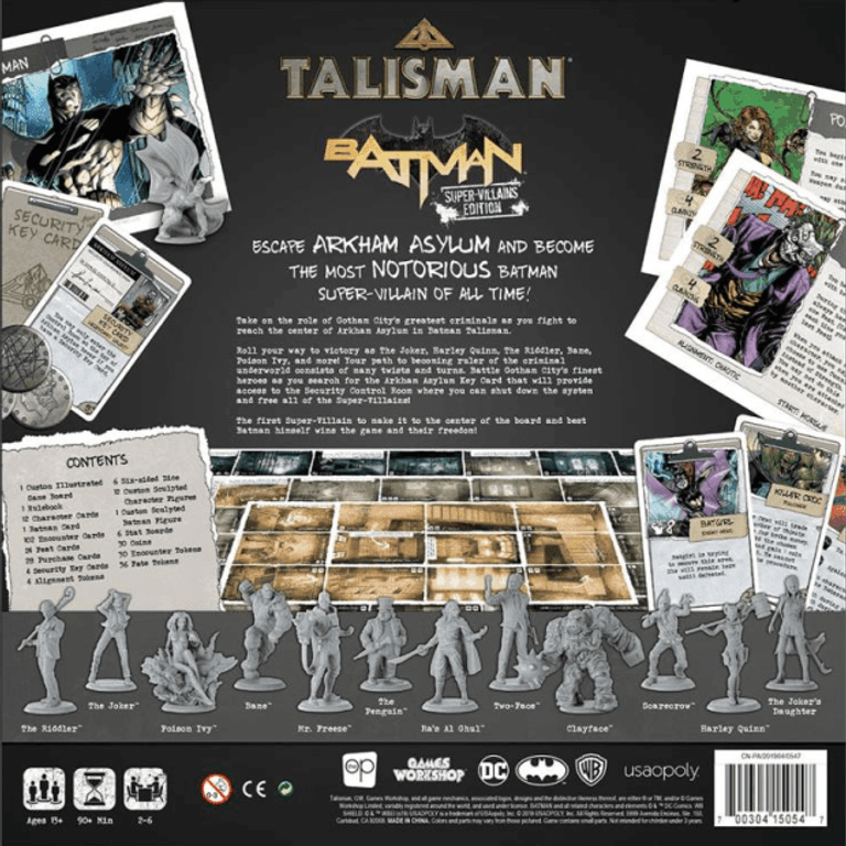 Talisman: Batman - Super-Villains Edition back of the box