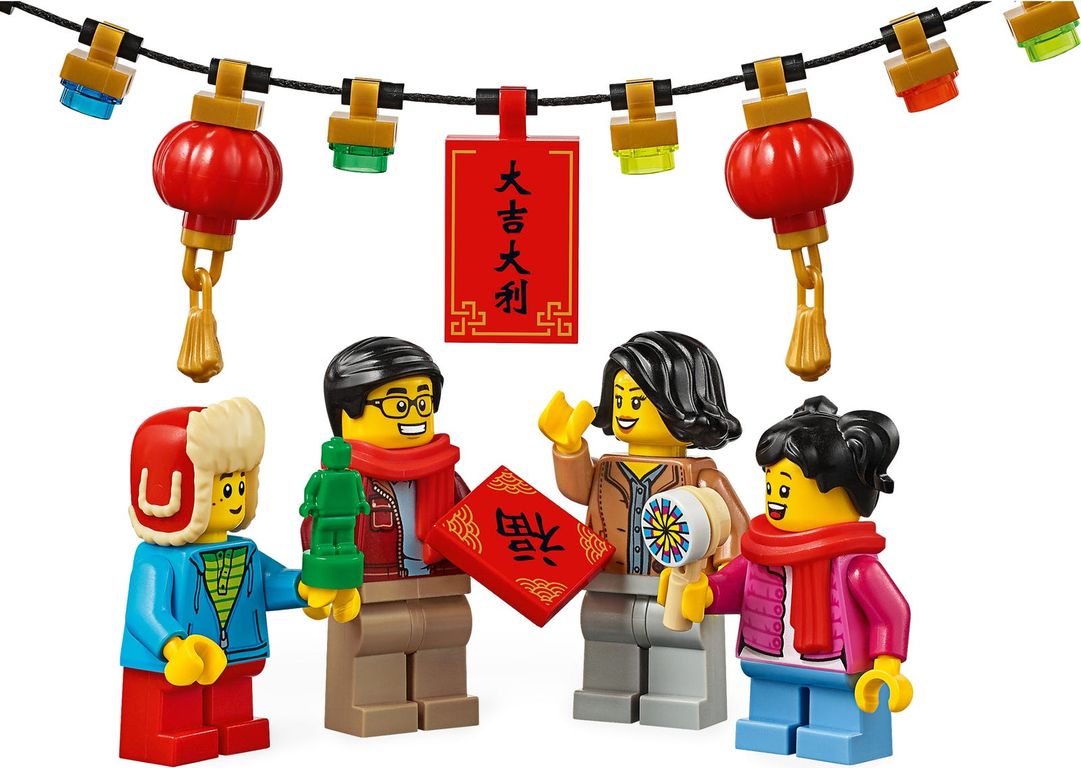 Tempelmarkt voor Chinees nieuwjaar minifiguren