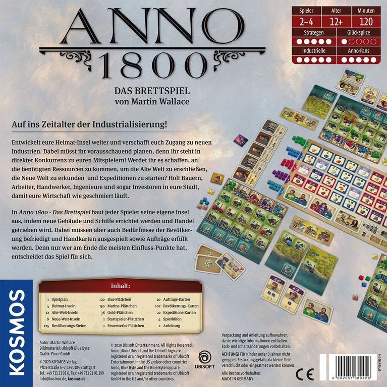Anno 1800: The Board Game rückseite der box