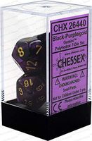 Gemini Black-Purple/gold Polyhedral 7-Dice Set