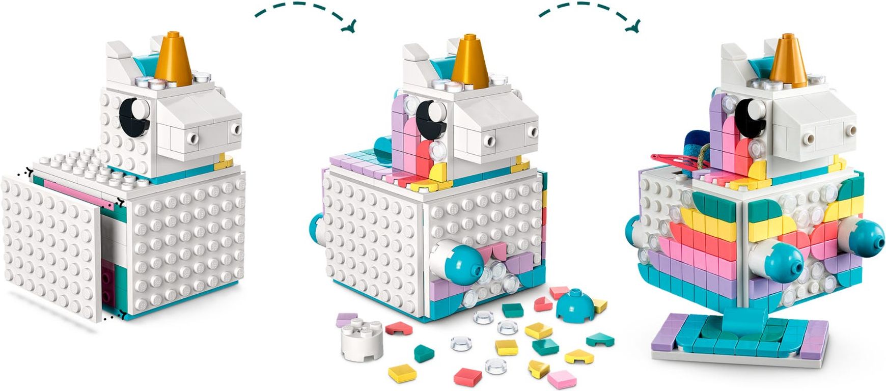 LEGO® DOTS Le kit créatif familial Licorne composants