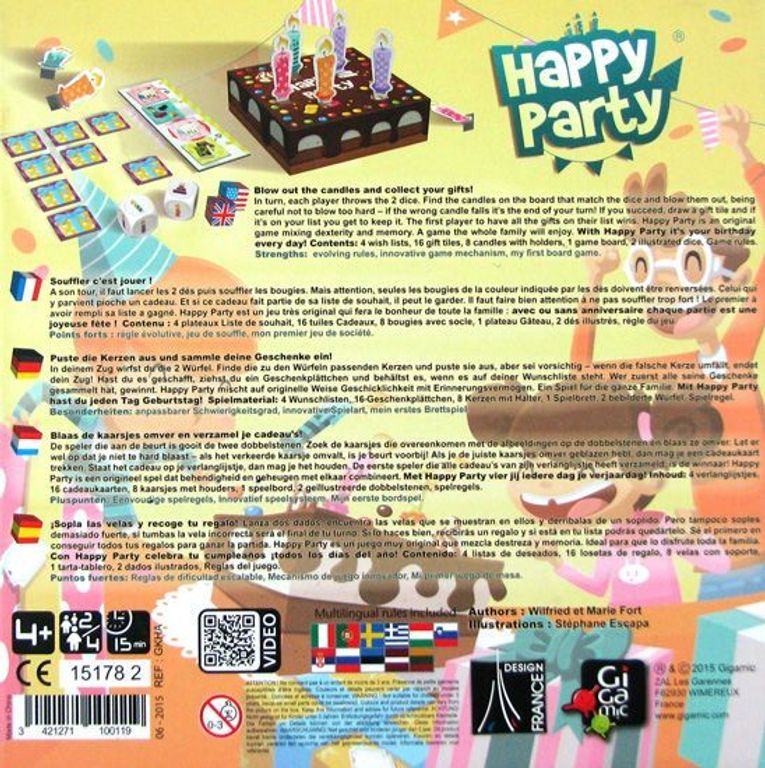 Happy Party parte posterior de la caja