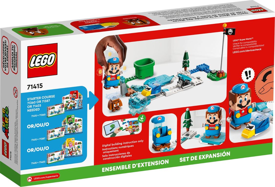 LEGO® Super Mario™ Eis-Mario-Anzug – Erweiterungsset rückseite der box