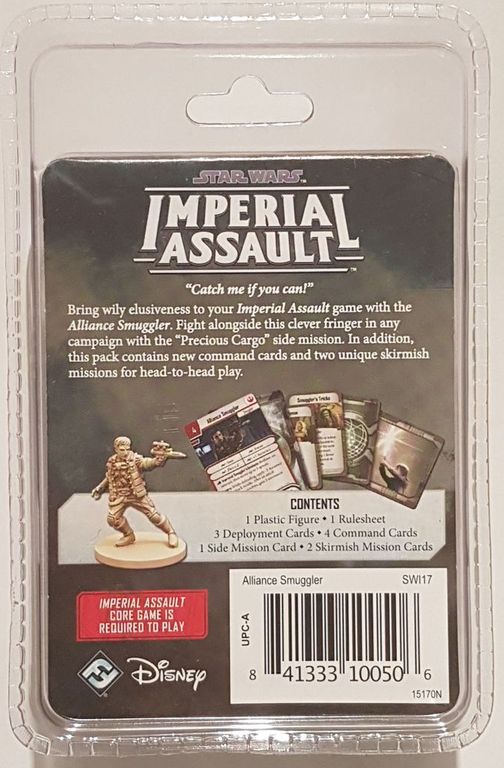 Star Wars: Imperial Assault – Alliance Smuggler Ally Pack back of the box