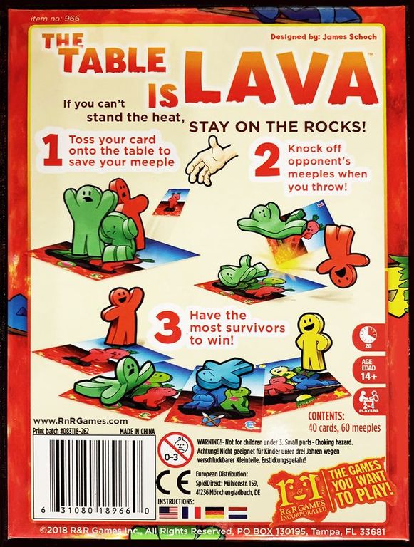 The Table Is Lava back of the box