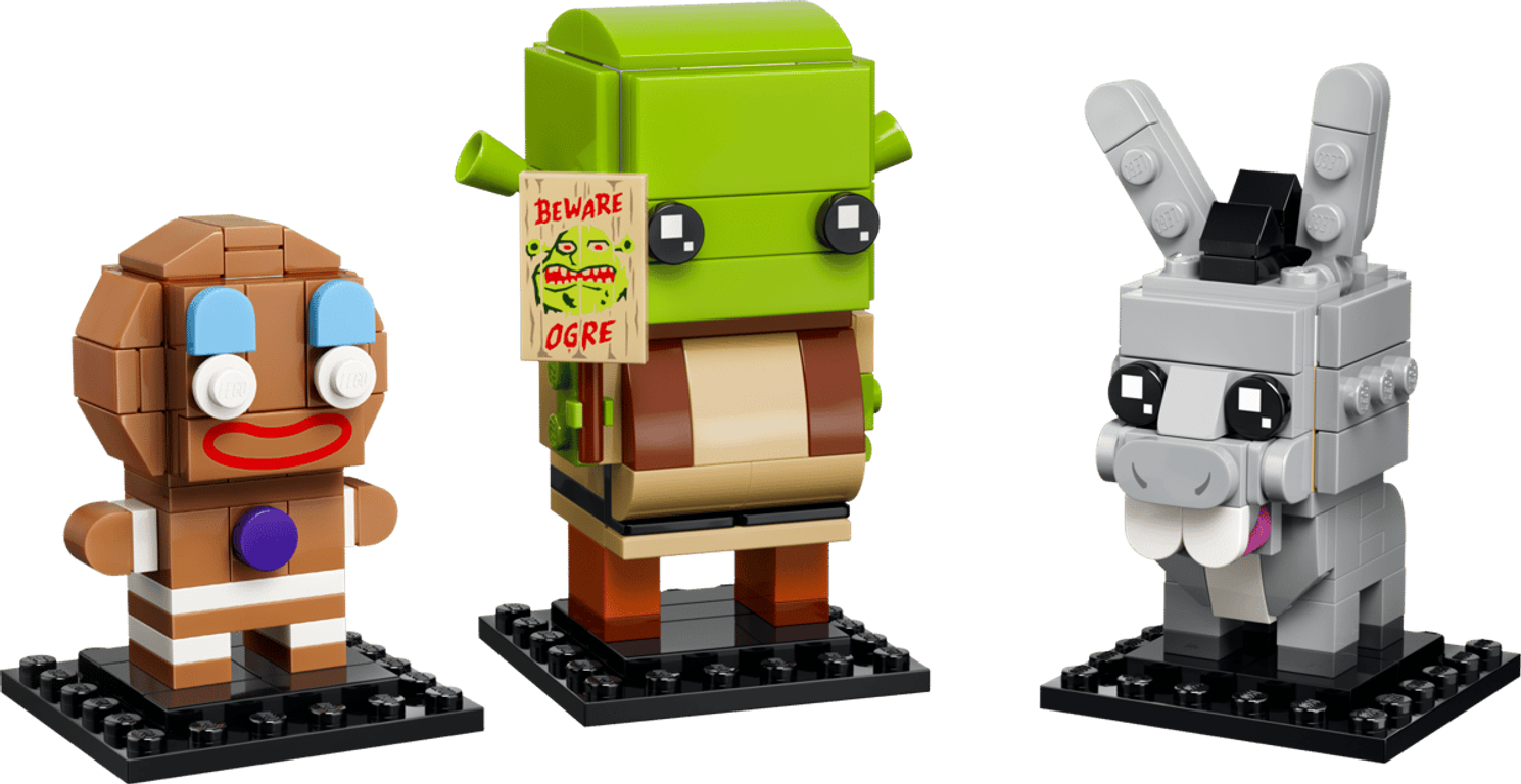 LEGO® BrickHeadz™ Personaggi di Shrek, Asino e Zenzy componenti