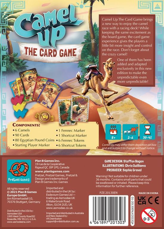 Camel Up: The Card Game achterkant van de doos