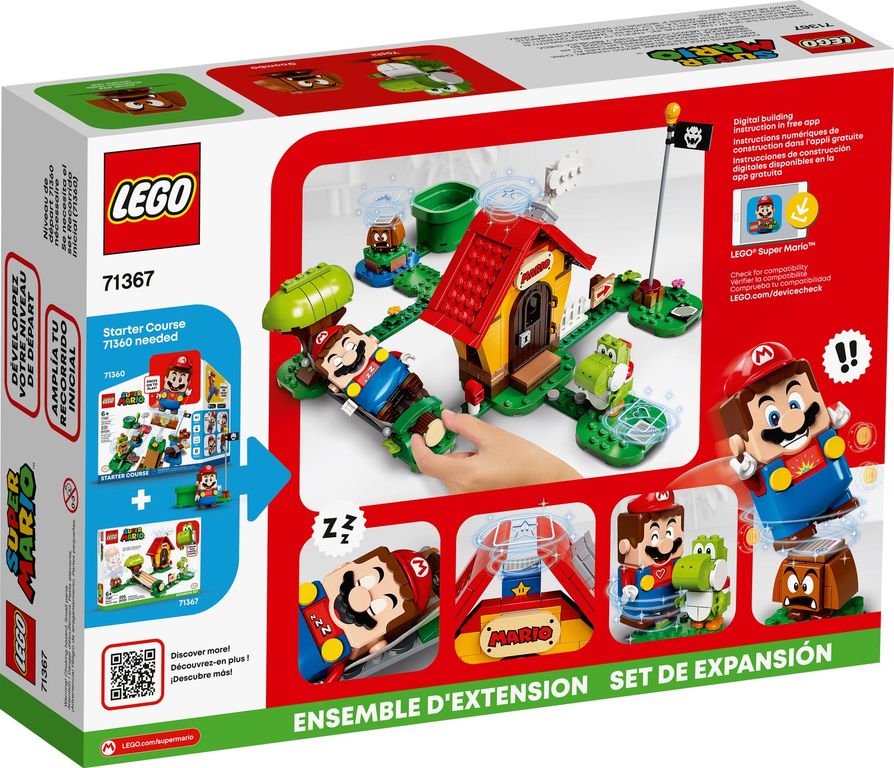 LEGO® Super Mario™ Marios Haus und Yoshi – Erweiterungsset rückseite der box