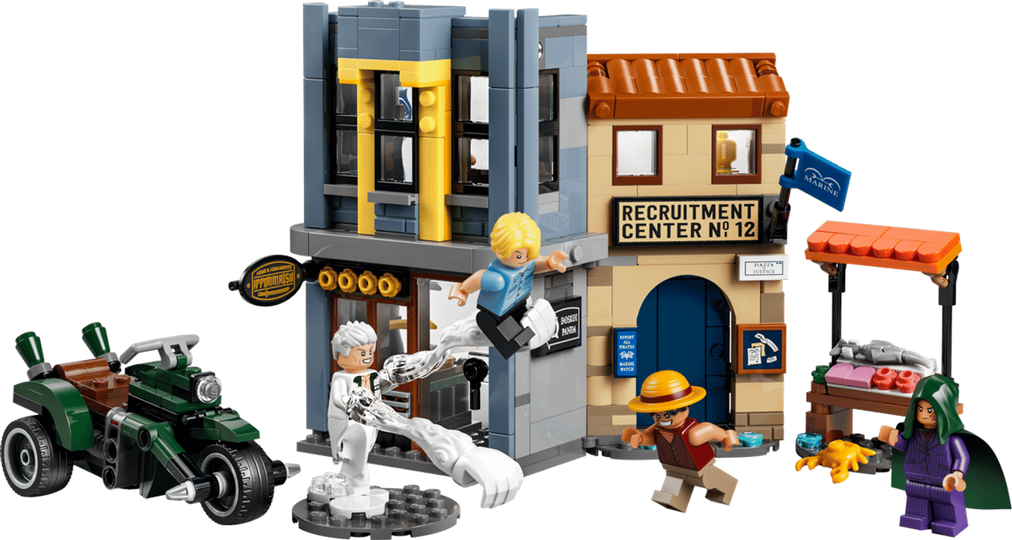 LEGO® One Piece Showdown with Captain Smoker components