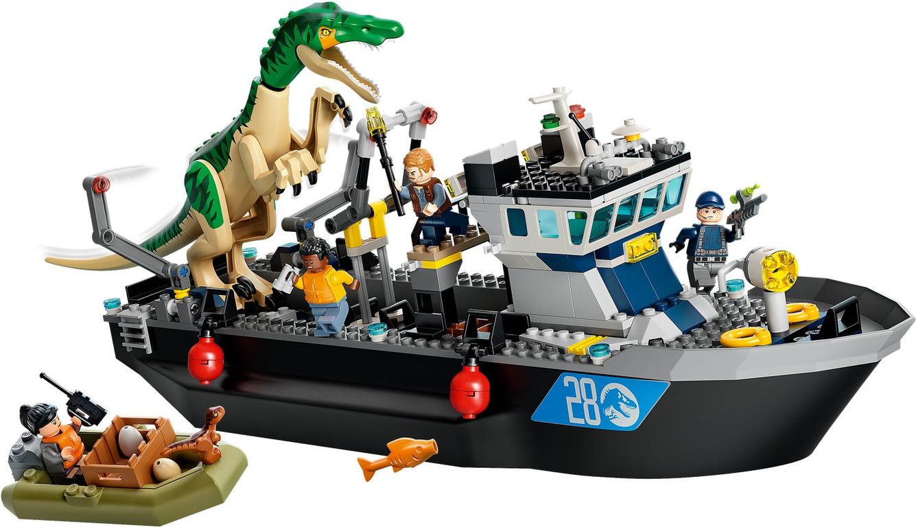 LEGO® Jurassic World Fuga del Barco del Dinosaurio Baryonyx jugabilidad