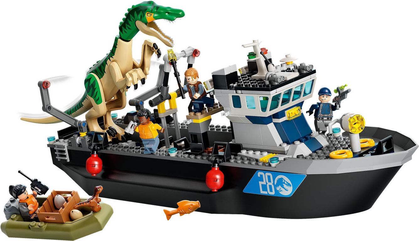 LEGO® Jurassic World Bootontsnapping van dinosaurus Baryonyx speelwijze