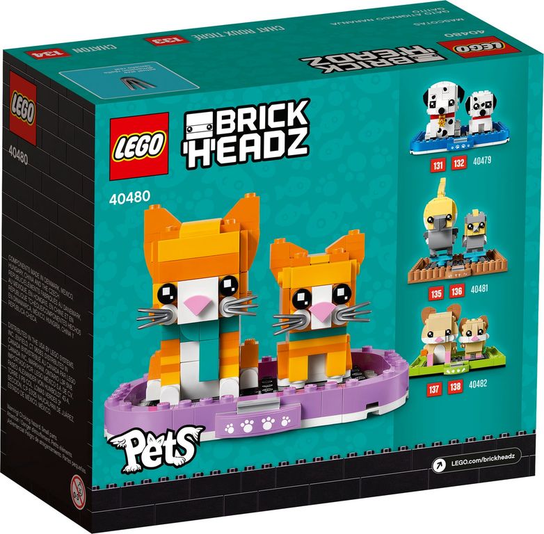 LEGO® BrickHeadz™ Gato naranja parte posterior de la caja