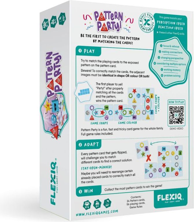 Pattern Party! achterkant van de doos