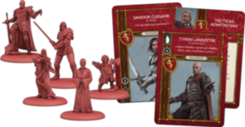 A Song of Ice & Fire: Tabletop Miniatures Game - Lannister Heroes I components