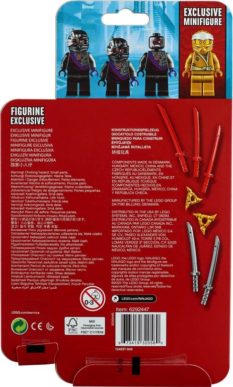 LEGO® Ninjago Golden Zane Minifigure Accessory Set back of the box