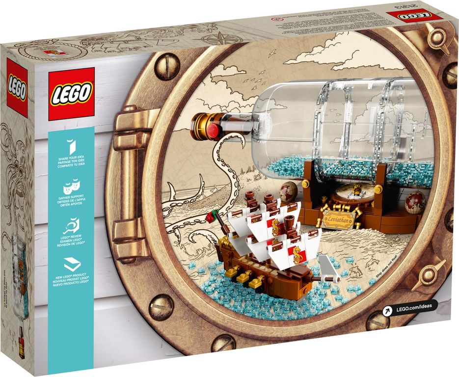 LEGO® Ideas Schiff in der Flasche rückseite der box