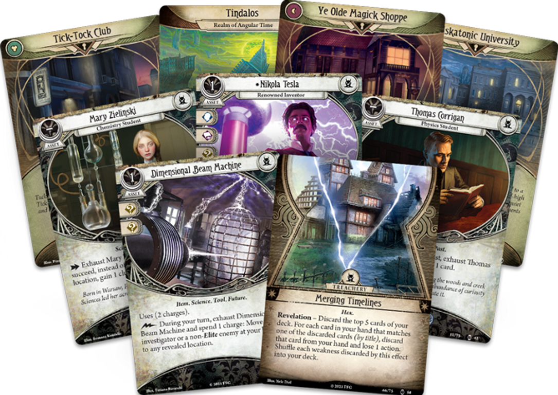 Arkham Horror: El Juego de Cartas – Maquinaciones por el Tiempo: Pack de Escenario cartas