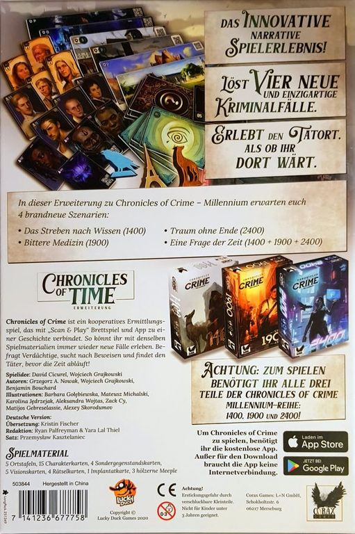 Chronicles of Crime: Millennium – Chronicles of Time Erweiterung rückseite der box