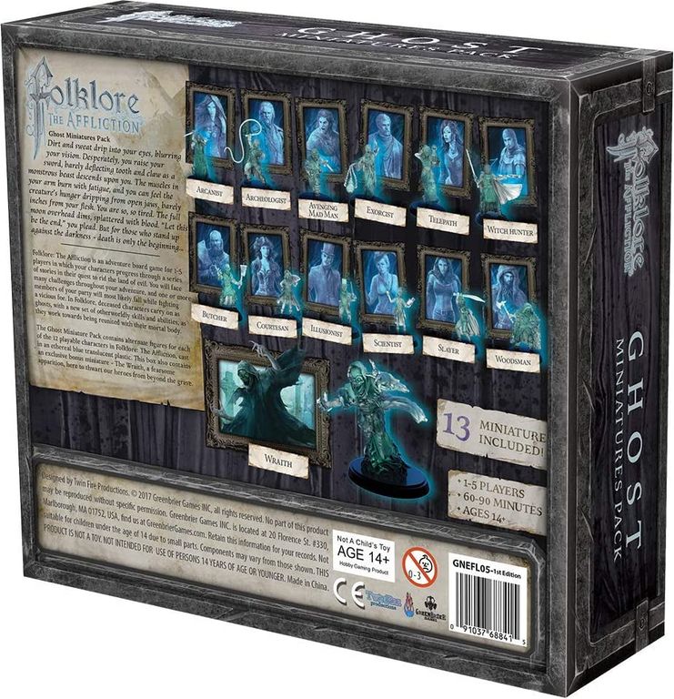 Folklore: The Affliction – Ghost Miniature Pack parte posterior de la caja